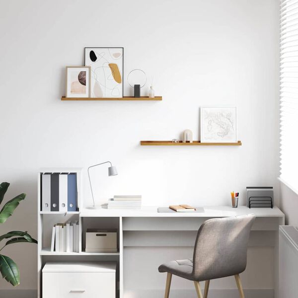 vidaXL Sienas plaukts 2 pcs Bē&scaron;a 80 x 9 x 3 cm Inženierijas koks