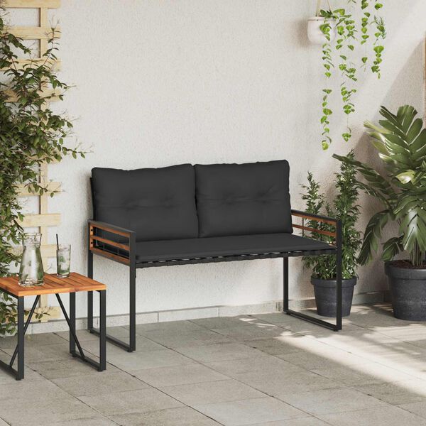 vidaXL Koka Lādes Sols ar spilvenu Gaiši pelēks 114 x 55 x 77 cm