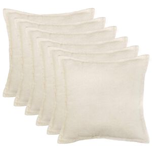 vidaXL Spilvenu pārvalks 6 pcs HOUTEN Krēmkrāsa 30 x 30 cm Boucl&eacute;