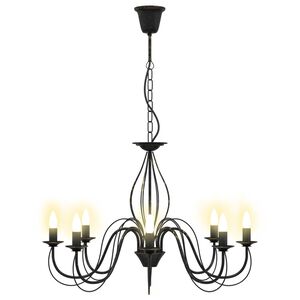 vidaXL Regulējama lustra E14 Metāls Antīki melns &Oslash; 78 x 101 cm