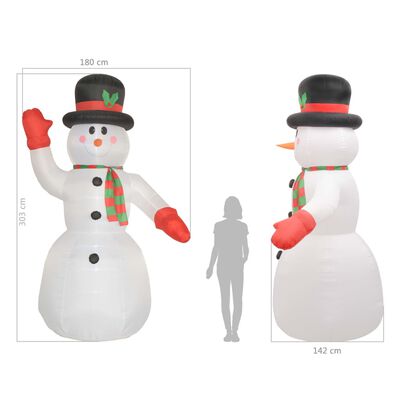 vidaXL piepūšams sniegavīrs, LED, IP44, 300 cm