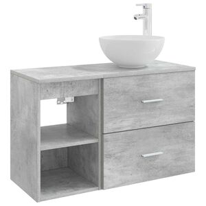 vidaXL Vannas istabas mēbeļu komplekts 2 pcs Betona pelēks