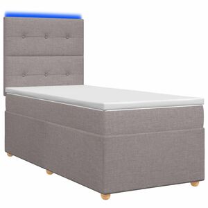 vidaXL Kontinentālā gulta ar matraci Pelēkbrūna 80 x 200 cm Audums
