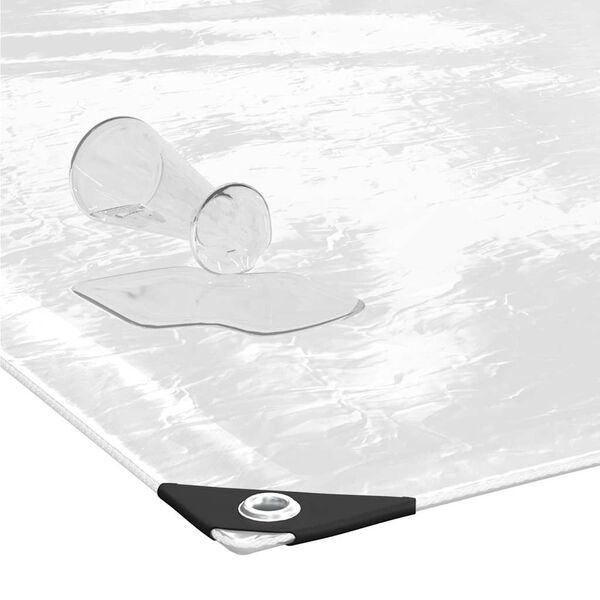 vidaXL Caurspīdīgs brezents ar cilpām 5x8 m PVC