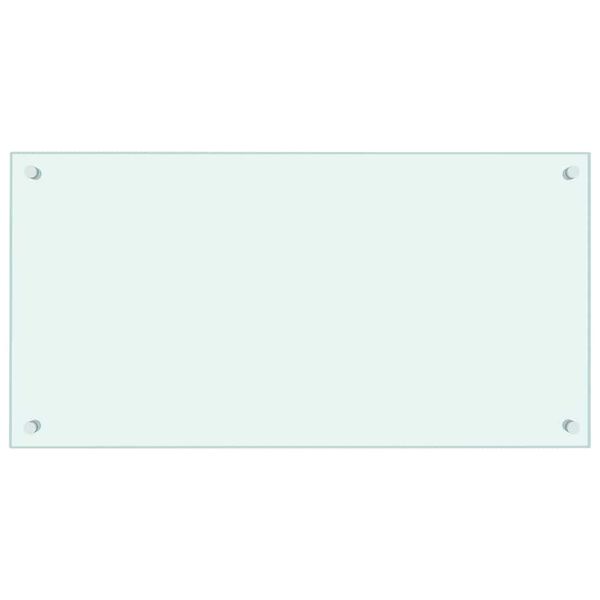 vidaXL virtuves sienas panelis, 80x40 cm, rūdīts stikls, balts