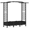 vidaXL Pacelta gulta ar treliem un jumtu Melns 169 x 40 x 129 cm PP