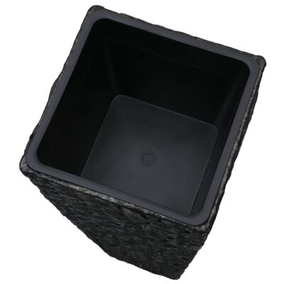 vidaXL augstās puķu kastes, 3 gab., ūdens hiacinte, melnas