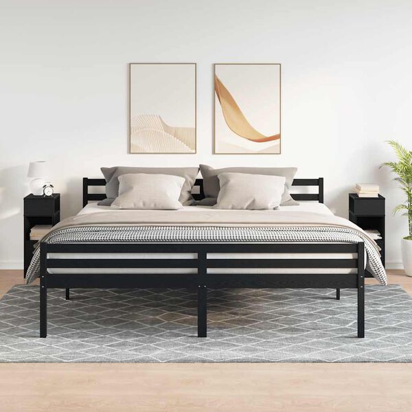 vidaXL naktsskapī&scaron;i ar atvilktni, 2 gab., melns, 25x31x66 cm