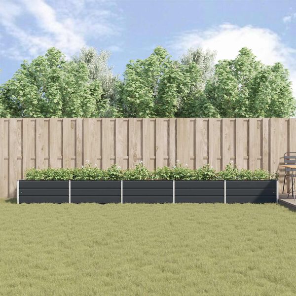 vidaXL Puķu kaste Antracīts 195 x 100 x 45 cm Cinkots tērauds