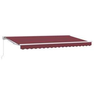 vidaXL Izvelkams jumtiņ&scaron; Burgundija 350 x 200 cm Poliesters un metāls