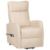 vidaXL masāžas krēsls, paceļams, krēmkrāsas audums