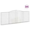 vidaXL arkveida gabiona grozi, 4 gb., 400x30x140/160cm, cinkota dzelzs