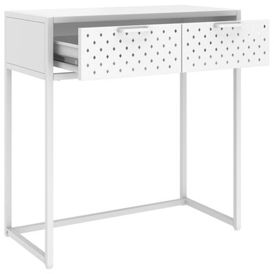 vidaXL konsoles galdiņš, balts, 72x35x75 cm, tērauds