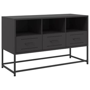 vidaXL TV skapītis, 100,5x39x60,5 cm, tērauds, melns