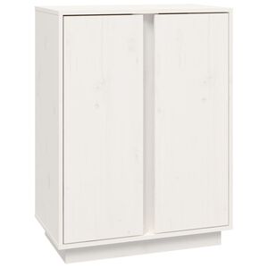 vidaXL kumode, balta, 60x35x80 cm, priedes masīvkoks