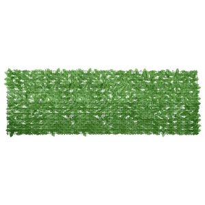vidaXL balkona aizslietnis ar zaļām lapām, 300x100 cm
