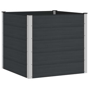 vidaXL Augstā puķu kaste Melns 100 x 100 x 91 cm WPC un alumīnijs