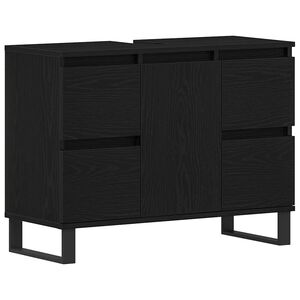 vidaXL Vannas istabas skapītis Melns ozolkoks 80 x 33 x 60 cm