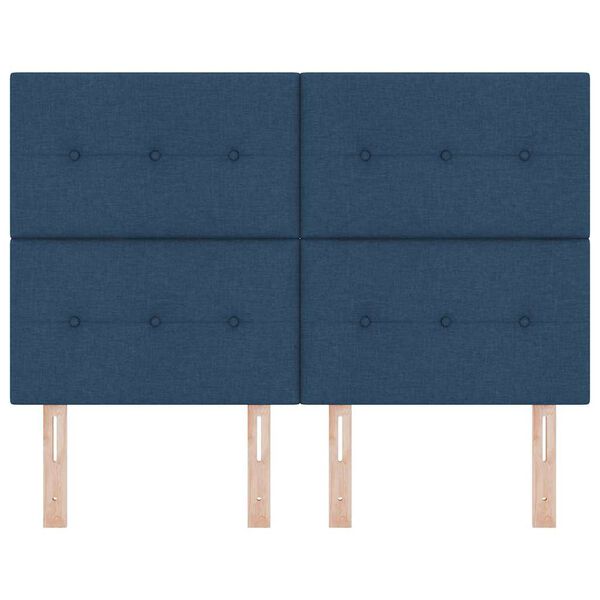 vidaXL Galvgalis ar galvas klāju Zila 144 cm Mākslīgā āda