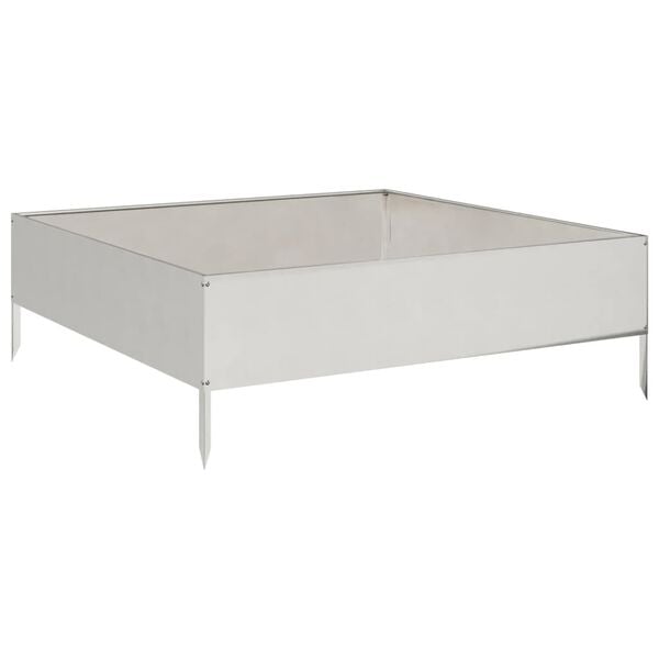 vidaXL augstā dārza puķu kaste, 100x100x33,5 cm, nerūsējo&scaron;s tērauds