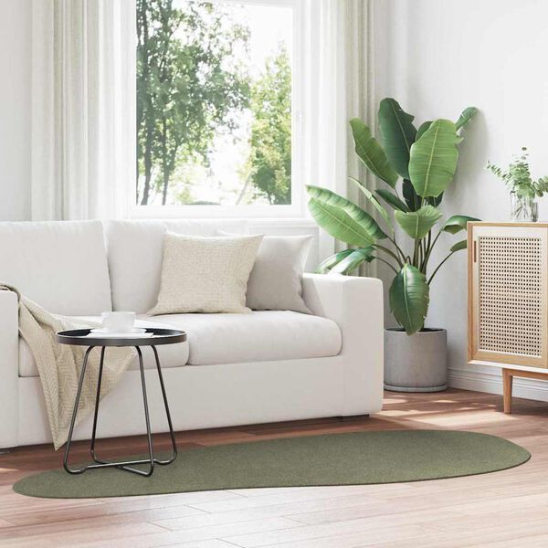 vidaXL Paklājs HUARTE Meža zaļ&scaron; 100 x 200 cm Poliesters