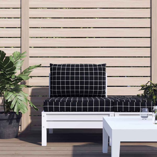 vidaXL pale&scaron;u dīvāna matrači, 2 gab., melns četrstūru raksts