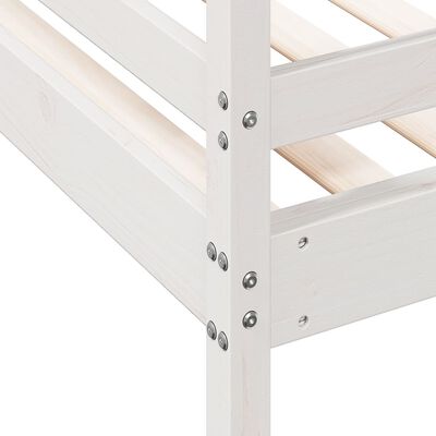vidaXL divstāvu gulta, 90x200/120x200 cm, balta, priedes masīvkoks