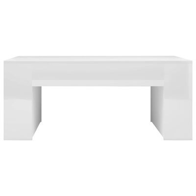 vidaXL kafijas galdiņš, spīdīgi balts, 100x60x42 cm, skaidu plāksne