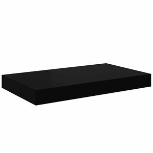 vidaXL sienas plaukts, spīdīgi melns, 40x23,5x3,8 cm, MDF