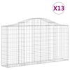 vidaXL arkveida gabiona grozi, 13gb., 200x30x100/120cm, cinkota dzelzs