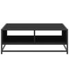 vidaXL kafijas galdiņ&scaron;, melns, 80x80x30 cm, inženierijas koks, metāls