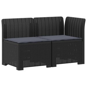 vidaXL 2-vietīgs dārzs dīvāns ar spilveniem Rattan izskatā PP