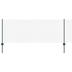 vidaXL Metināts žogs ar stabiem 50 x 0,8 m PVC pārklāts tērauds Zaļa