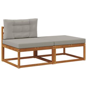 vidaXL Sekcionālā dīvāna vienības 2 Gabals Dabiska Cietā akācijas koks