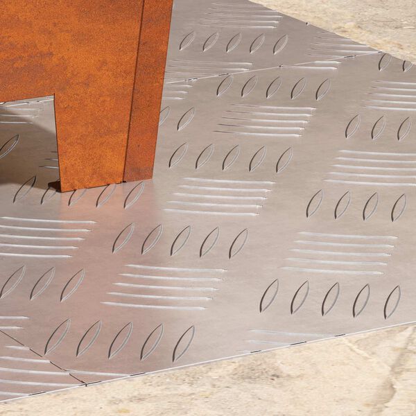 vidaXL Trepju paklājs Kvadrātveida 4 pcs Sudraba 40 x 40 cm Alumīnijs