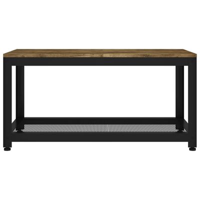 vidaXL kafijas galdiņš, 90x45x45 cm, MDF, dzelzs, tumši brūns, melns