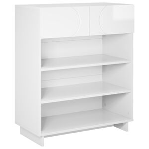 vidaXL Apavu skapis 73 x 38 x 87,5 cm Kompozītkoks Spīdīgi balts