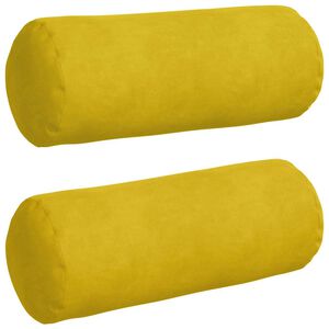 vidaXL Spilveni 2 pcs Dzeltena &Oslash; 15 x 40 cm Korduroja audums
