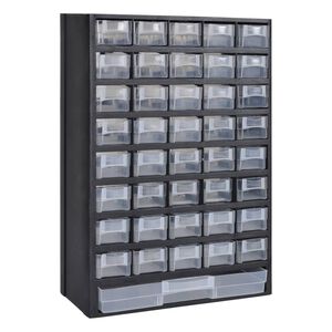 Instrumentu Kaste ar 41-atvilktnēm 31 x 13,8 x 49 cm Plastmasa