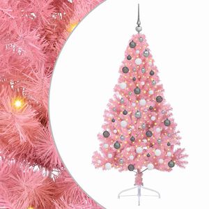 vidaXL Mākslīgais LED Ziemassvētku eglīte su 300 LED Rozā 180 cm PVC