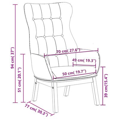 vidaXL atpūtas krēsls, krēmkrāsas audums