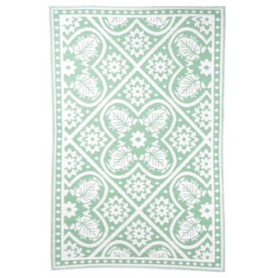 Esschert Design āra paklājs, 182x122 cm, zaļš un balts