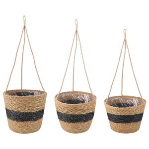 vidaXL 3 gab. Dabiska un melna &Oslash;26 x 19 cm 100% jūras zāle