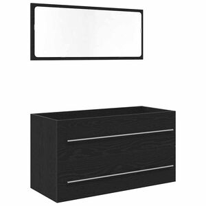 vidaXL Izlietnes skapītis Melns ozolkoks 90 x 45 x 1.5 cm