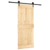 vidaXL Slīdo&scaron;ās durvis Dabiska un melna 85 x 210 cm Cieta priedes koks