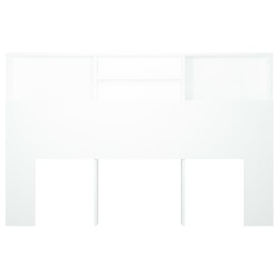 vidaXL gultas galvgalis ar plauktu, balts, 160x19x103,5 cm