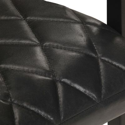 vidaXL konsoles virtuves krēsli, 2 gab., melna dabīgā āda