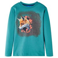 Bērnu krekls ar garām piedurknēm, zilganzaļš, 92