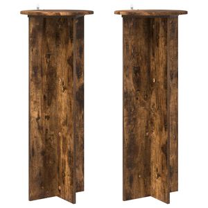 vidaXL Augu statīvs 2 gab. Kūpināts ozols &Oslash;40 x 100 cm