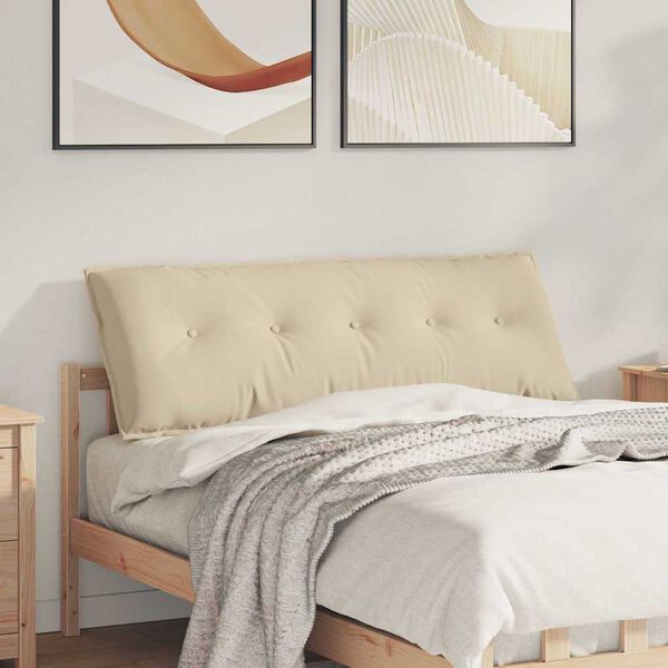 vidaXL Atpakaļ spilvens Krēmkrāsa 140 x 50 cm Mikrofibra